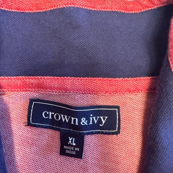 Crown & Ivy Red, long sleeve, quarter-zip shirt XL - Picture 2 of 3